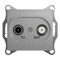 Schneider Electric Glossa Алюминий Розетка TV-SAT оконечная 1dB купить в интернет-магазине Азбука Сантехники