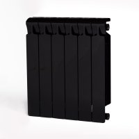 Радиатор биметаллический RIFAR Monolit 500, боковое подключение, 6 секций, антрацит (RAL 9005 чёрный) купить в интернет-магазине Азбука Сантехники