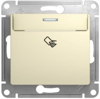 Schneider Electric Glossa Бежевый Выключатель карточный 10A (схема 6) купить в интернет-магазине Азбука Сантехники