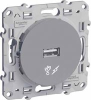 Schneider Electric Odace Алюминий Зарядное устройство USB купить в интернет-магазине Азбука Сантехники