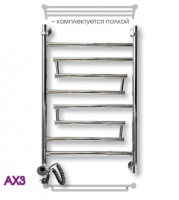 Полотенцесушитель электрический ЭРАТО АХ3 ВП 1000 × 600, с верхней полкой купить в интернет-магазине Азбука Сантехники