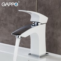 Смеситель для раковины Gappo G1007-7, белый/хром купить в интернет-магазине Азбука Сантехники