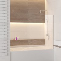 Шторка на ванну RGW Screens SC-56, 400 × 1500 мм, с прозрачным стеклом, профиль — хром купить в интернет-магазине Азбука Сантехники