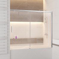 Шторка на ванну RGW Screens SC-45, 1800 × 1500 мм, с прозрачным стеклом, профиль — хром купить в интернет-магазине Азбука Сантехники