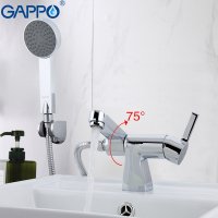 Смеситель для раковины Gappo G1204 с гигиеническим душем, хром купить в интернет-магазине Азбука Сантехники