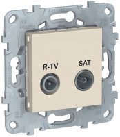 Schneider Electric Unica New Бежевый Розетка R-TV/ SAT оконечная купить в интернет-магазине Азбука Сантехники