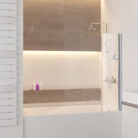 Шторка на ванну RGW Screens SC-156, 350 × 1500 мм, с прозрачным стеклом, профиль — хром купить в интернет-магазине Азбука Сантехники