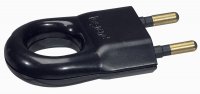 Legrand Элиум Черный Вилка 2К 6A с кольцом, пластик купить в интернет-магазине Азбука Сантехники