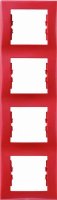 Schneider Electric Sedna Красный Рамка 4-постовая вертикальная купить в интернет-магазине Азбука Сантехники