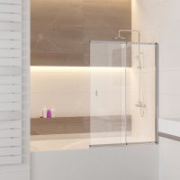 Шторка на ванну RGW Screens SC-40, 1000 × 1500 мм, с прозрачным стеклом, профиль — хром купить в интернет-магазине Азбука Сантехники
