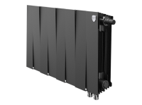 Радиатор биметаллический Royal Thermo PianoForte 300 VDR Noir Sable, с нижним подключением, 8 секций (черный) купить в интернет-магазине Азбука Сантехники