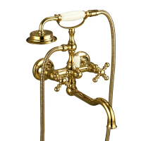 Смеситель для ванны с душем Gappo G3289-6, золото купить в интернет-магазине Азбука Сантехники