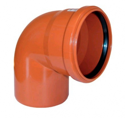 Отвод ПВХ Ø 110 мм × 87° для наружной канализации купить в интернет-магазине Азбука Сантехники