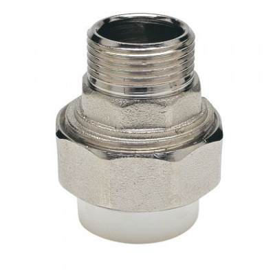 Муфта разъемная полипропиленовая SPK Ø 40 мм × 1 1/4" с наружной резьбой (белая) купить в интернет-магазине Азбука Сантехники