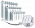 Радиатор биметаллический Rifar Base Ventil 350, нижнее левое подключение, 9 секций купить в интернет-магазине Азбука Сантехники