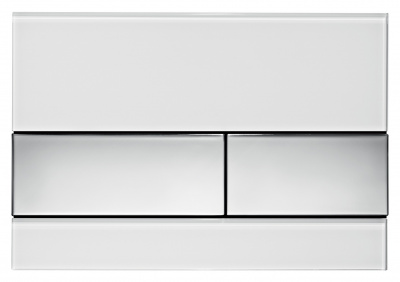 Кнопка смыва TECE Square 9240802 белое стекло, кнопка — хром купить в интернет-магазине Азбука Сантехники