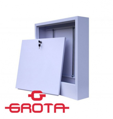 Шкаф для коллектора распределительный наружный Grota ШРН-2 (6–7 выходов, 651 × 120 × 553 мм) купить в интернет-магазине Азбука Сантехники