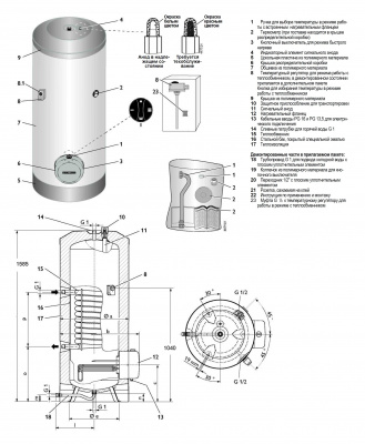 Stiebel Eltron SHW 300 WS, 300 л, водонагреватель накопительный комбинированный купить в интернет-магазине Азбука Сантехники