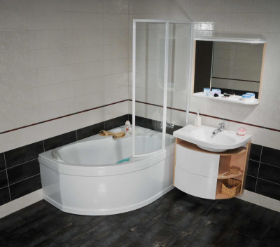 Акриловая ванна угловая Ravak Rosa I R 140 см, асимметричная купить в интернет-магазине Азбука Сантехники