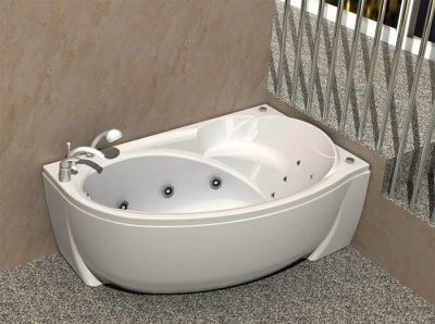 Акриловая ванна угловая Акватек Бетта 150 R, асимметричная, 150 см купить в интернет-магазине Азбука Сантехники