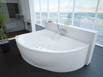 Акриловая ванна угловая Акватек Альтаир L, асимметричная, 158 см купить в интернет-магазине Азбука Сантехники