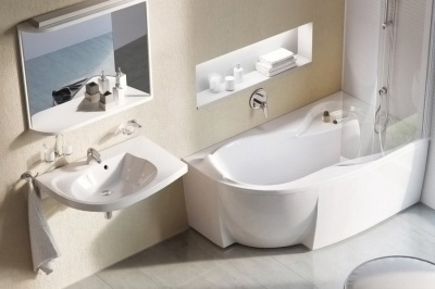 Акриловая ванна угловая Ravak Rosa 95 R 160 см, асимметричная купить в интернет-магазине Азбука Сантехники