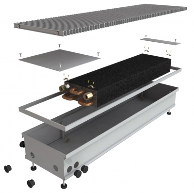 Конвектор внутрипольный водяной ASKON КВП 130/400/800 без вентилятора, 1217 Вт купить в интернет-магазине Азбука Сантехники