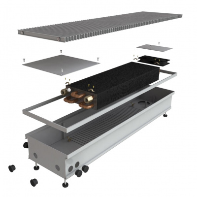 Конвектор внутрипольный водяной ASKON КВП-В 130/330/2100 с вентилятором, 3360 Вт купить в интернет-магазине Азбука Сантехники