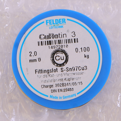 Припой мягкий FELDER Cu-Rotin®3 2 мм на шпуле, 100 г купить в интернет-магазине Азбука Сантехники