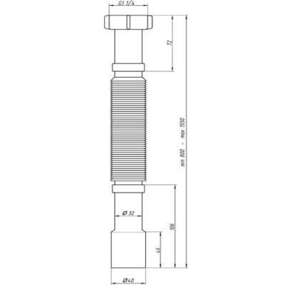 Гибкая труба АНИ пласт K217 — 1 1/4" × 32/40 мм, длина 1500 мм купить в интернет-магазине Азбука Сантехники