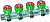 Коллектор регулирующий FAR 1" (ВР-НР) с 4 отводами 1/2" НР (межосев. 45 мм), плоское уплотнение купить в интернет-магазине Азбука Сантехники