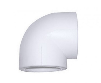 Уголок полипропиленовый Политэк 90° Ø 63 мм (белый) купить в интернет-магазине Азбука Сантехники