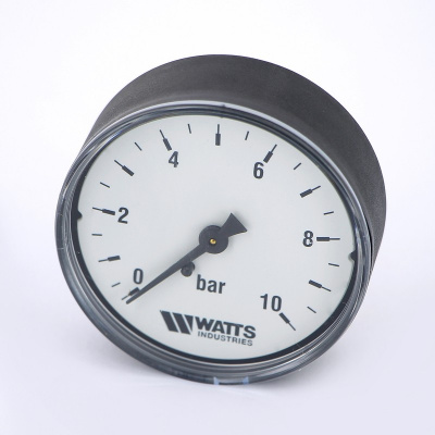 Манометр Watts аксиальный (0–10 бар), корпус — Ø 63 мм купить в интернет-магазине Азбука Сантехники