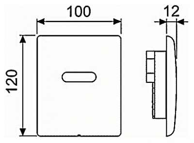 Кнопка смыва TECE Planus Urinal 6 V-Batterie 9242350 сатин, нержавеющая сталь купить в интернет-магазине Азбука Сантехники