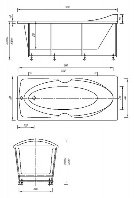 Акриловая ванна Акватек Европа, прямоугольная, 180 см купить в интернет-магазине Азбука Сантехники