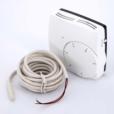 Термостат комнатный электронный Watts WFHT Dual с датчиком температуры теплого пола (кабель датчика 3 м) 230 В купить в интернет-магазине Азбука Сантехники