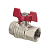 Кран шаровой полнопроходной Oventrop Optibal — 1/2" ВР/ВР, PN16, max t 100 °C, ручка-бабочка красная купить в интернет-магазине Азбука Сантехники