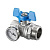 Кран шаровой для коллектора Oventrop Multidis SH — 3/4" x 1" ВР/НР, термометр, ручка синяя купить в интернет-магазине Азбука Сантехники