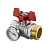 Кран шаровой для коллектора Oventrop Multidis SH — 3/4" x 1" ВР/НР, термометр, ручка красная купить в интернет-магазине Азбука Сантехники