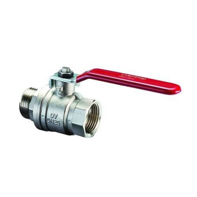 Кран шаровой полнопроходной Oventrop Optibal — 1" НР/ВР, PN16, max t 100 °C, ручка-рычаг красная купить в интернет-магазине Азбука Сантехники