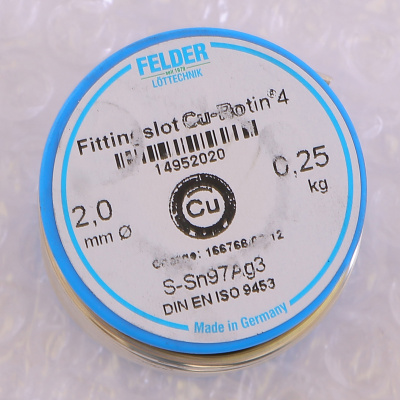 Припой мягкий FELDER Cu-Rotin®4 2 мм на шпуле, 250 г купить в интернет-магазине Азбука Сантехники