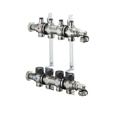 Коллекторная группа Oventrop Multidis SF 1" 10 × G 3/4" для отопления, с мех. воздухоотводчиком (замена 1404560) купить в интернет-магазине Азбука Сантехники