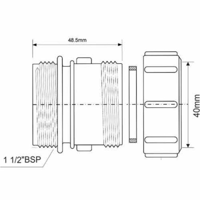 Муфта переходная компрессионная McAlpine Ø 1 1/2"-40 мм НР купить в интернет-магазине Азбука Сантехники