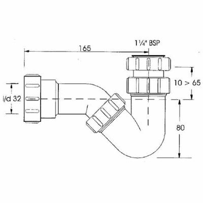 Сифон для биде McAlpine Ø 32 мм P-образный без выпуска регулируемый купить в интернет-магазине Азбука Сантехники