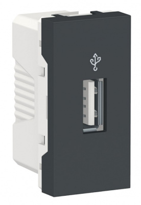 Schneider Electric Unica New Modular Антрацит USB-Коннектор 1 модуль купить в интернет-магазине Азбука Сантехники
