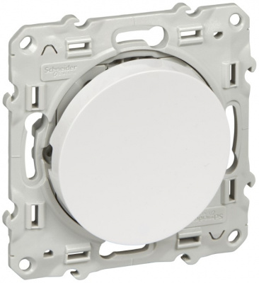 Schneider Electric Odace Белый Выключатель кнопочный 10A (схема 1A) купить в интернет-магазине Азбука Сантехники