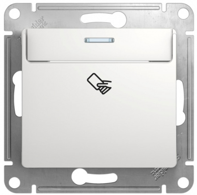 Schneider Electric Glossa Белый Выключатель карточный 10A (схема 6) купить в интернет-магазине Азбука Сантехники