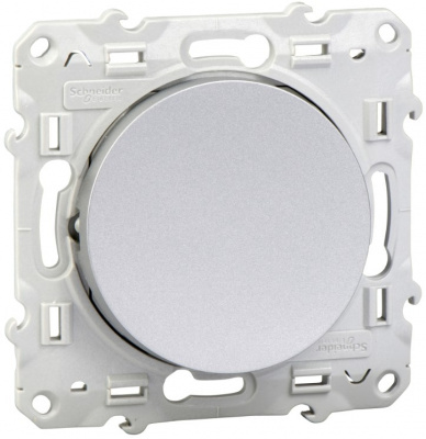 Schneider Electric Odace Алюминий Выключатель кнопочный 10A (схема 1A) купить в интернет-магазине Азбука Сантехники