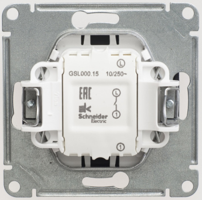 Schneider Electric Glossa Антрацит Выключатель кнопочный (схема 1) 10AX механизм купить в интернет-магазине Азбука Сантехники