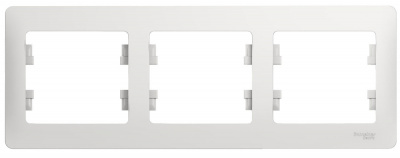 Schneider Electric Glossa Белый Рамка 3-постовая горизонтальная купить в интернет-магазине Азбука Сантехники